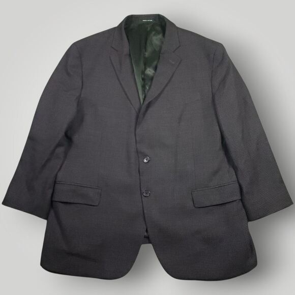 Kenneth Cole Awearness Blazer Sport Coat Mens 48R Wool Blend Lightweight Check - Picture 2 of 10